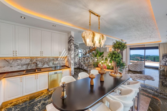 Современная вилла 5+1 с панорамным видом на море и гражданством Турции в Каргыджаке - Ракурс 23