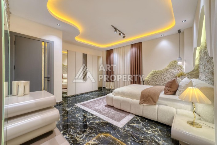 Современная вилла 5+1 с панорамным видом на море и гражданством Турции в Каргыджаке - Ракурс 24