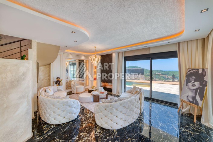 Современная вилла 5+1 с панорамным видом на море и гражданством Турции в Каргыджаке - Ракурс 25