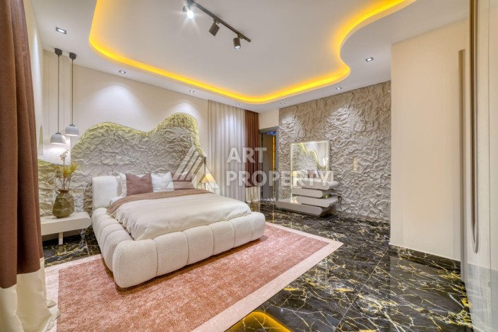 Современная вилла 5+1 с панорамным видом на море и гражданством Турции в Каргыджаке - Ракурс 31