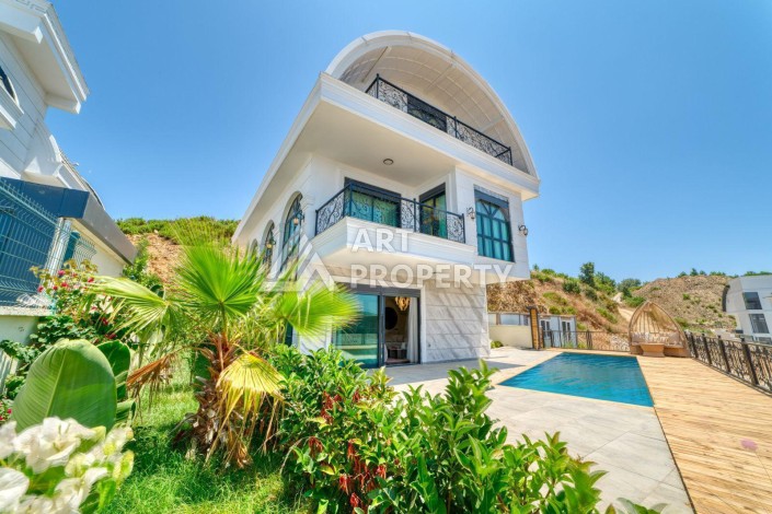 Современная вилла 5+1 с панорамным видом на море и гражданством Турции в Каргыджаке - Ракурс 36