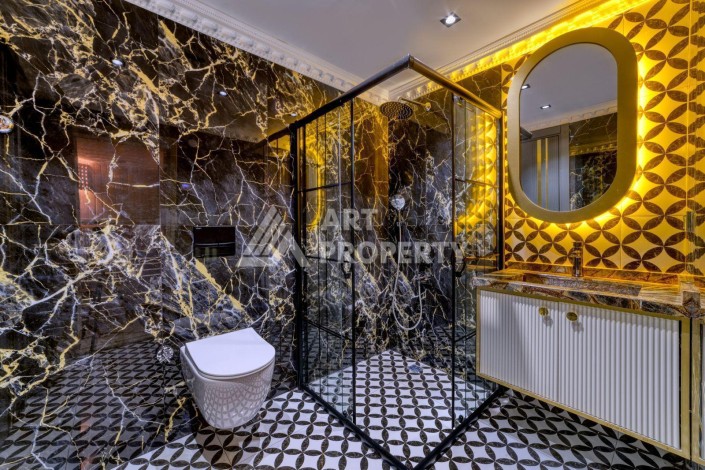 Современная вилла 5+1 с панорамным видом на море и гражданством Турции в Каргыджаке - Ракурс 38