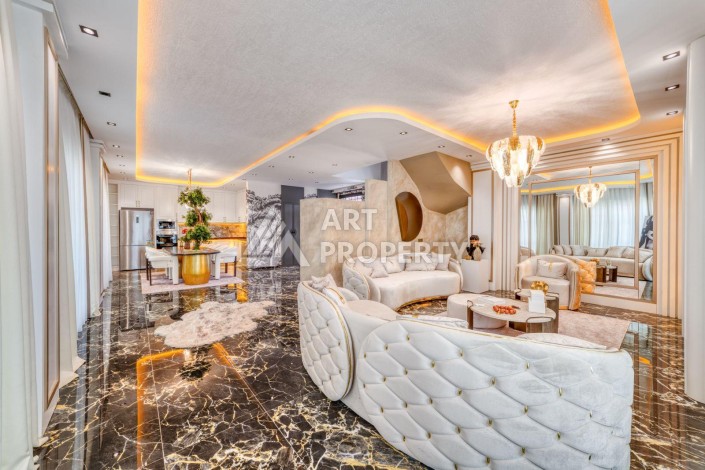 Современная вилла 5+1 с панорамным видом на море и гражданством Турции в Каргыджаке - Ракурс 39