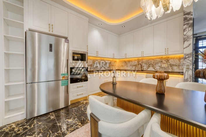 Современная вилла 5+1 с панорамным видом на море и гражданством Турции в Каргыджаке - Ракурс 46