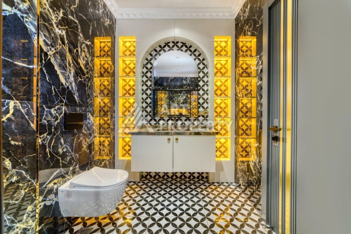 Современная вилла 5+1 с панорамным видом на море и гражданством Турции в Каргыджаке - Ракурс 48