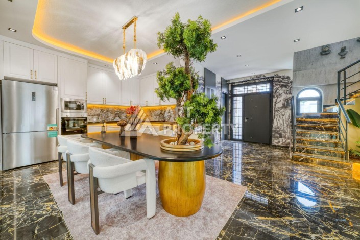 Современная вилла 5+1 с панорамным видом на море и гражданством Турции в Каргыджаке - Ракурс 49