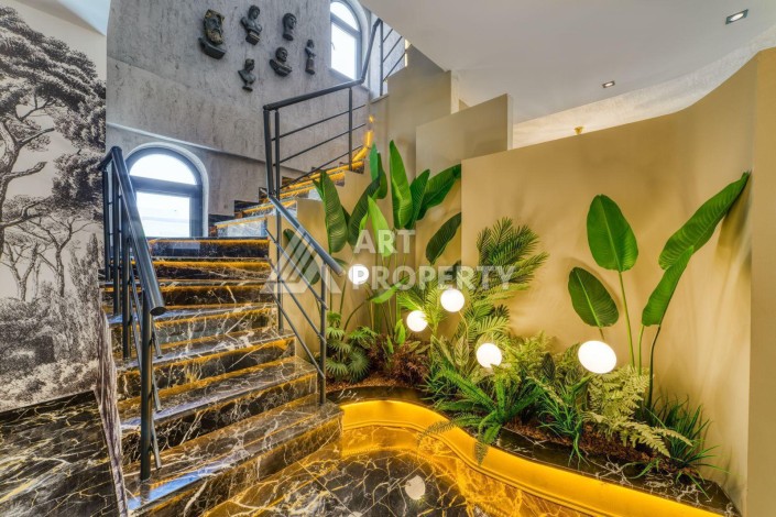 Современная вилла 5+1 с панорамным видом на море и гражданством Турции в Каргыджаке - Ракурс 53