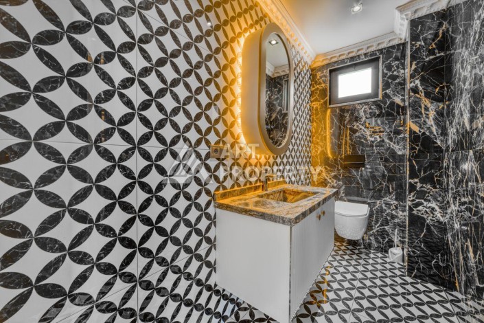 Современная вилла 5+1 с панорамным видом на море и гражданством Турции в Каргыджаке - Ракурс 58