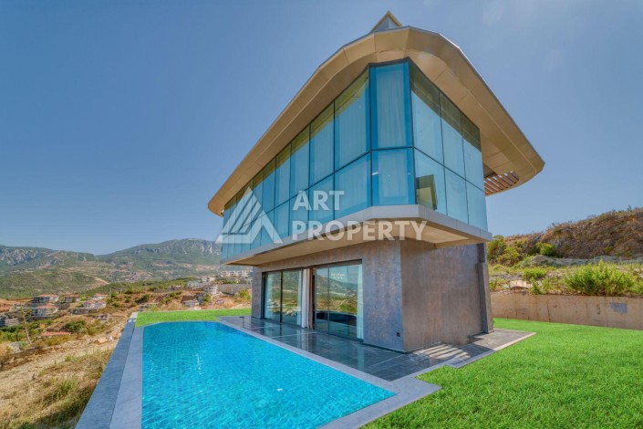 Вилла 4+1 с личным бассейном и панорамным видом на море в Каргыджаке — подходит под гражданство Турции - Ракурс 0