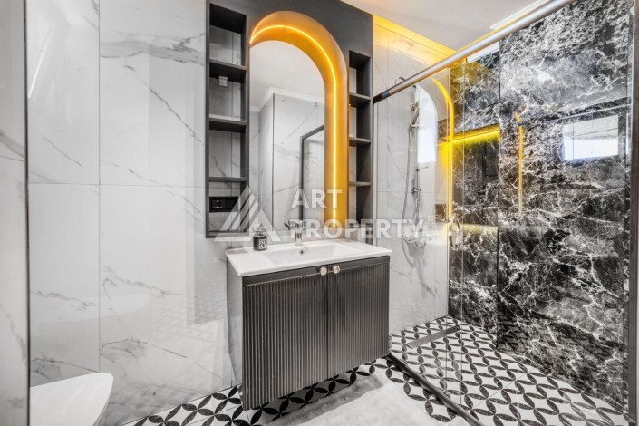 Вилла 4+1 с личным бассейном и панорамным видом на море в Каргыджаке — подходит под гражданство Турции - Ракурс 34