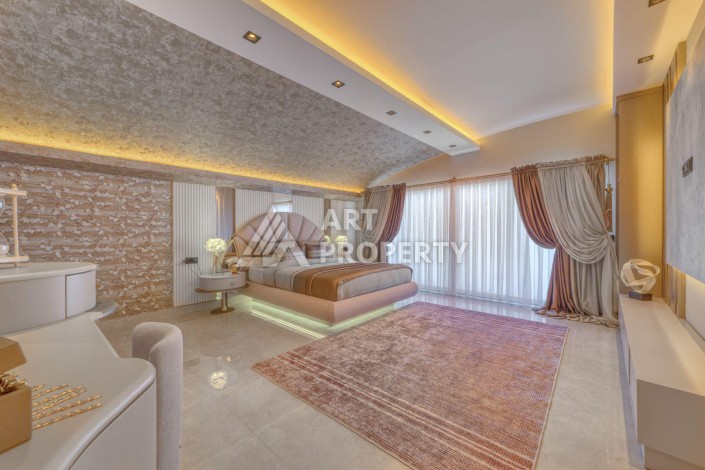 Вилла 4+1 с личным бассейном и панорамным видом на море в Каргыджаке — подходит под гражданство Турции - Ракурс 41