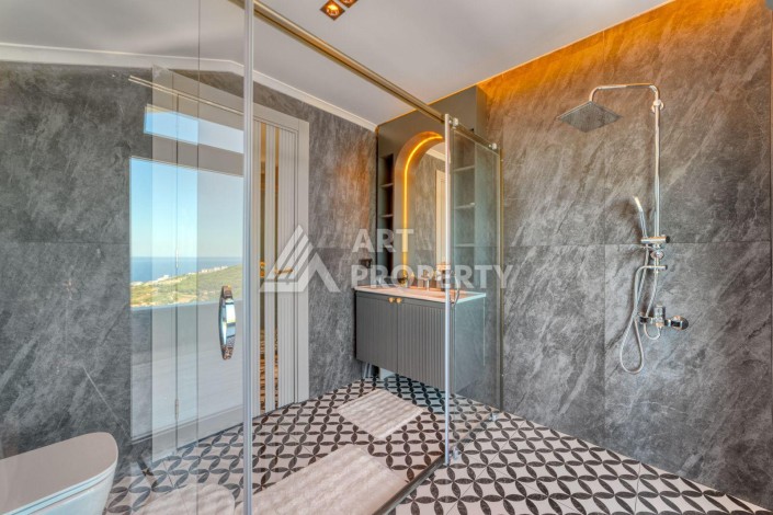 Вилла 4+1 с личным бассейном и панорамным видом на море в Каргыджаке — подходит под гражданство Турции - Ракурс 45