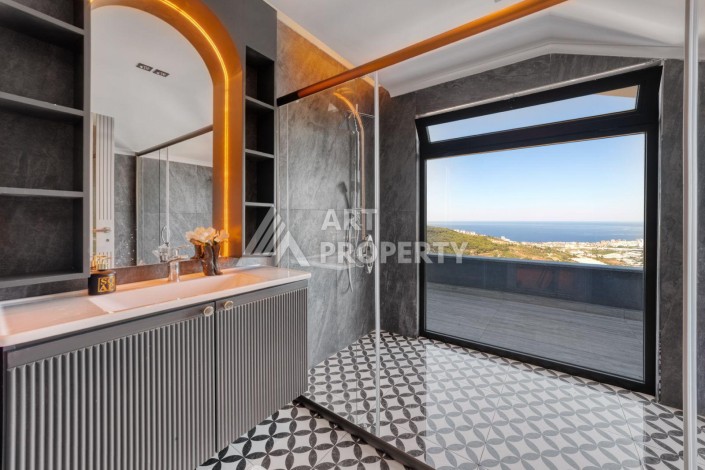 Вилла 4+1 с личным бассейном и панорамным видом на море в Каргыджаке — подходит под гражданство Турции - Ракурс 46