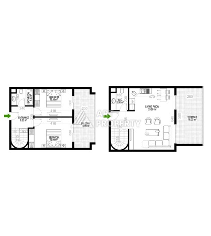 Пентхаус 2+1 в премиальной резиденции Махмутлара, 102 кв.м. - Ракурс 32