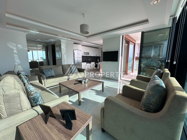 Квартира 2+1 на первой линии в районе Оба, 115 м², прямой вид на море и крепость - Ракурс 16