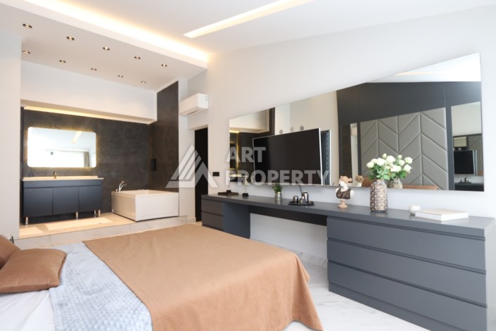 Большая квартира 2+1 с видом на море, 130 кв.м. Каргыджак, Алания - Ракурс 28