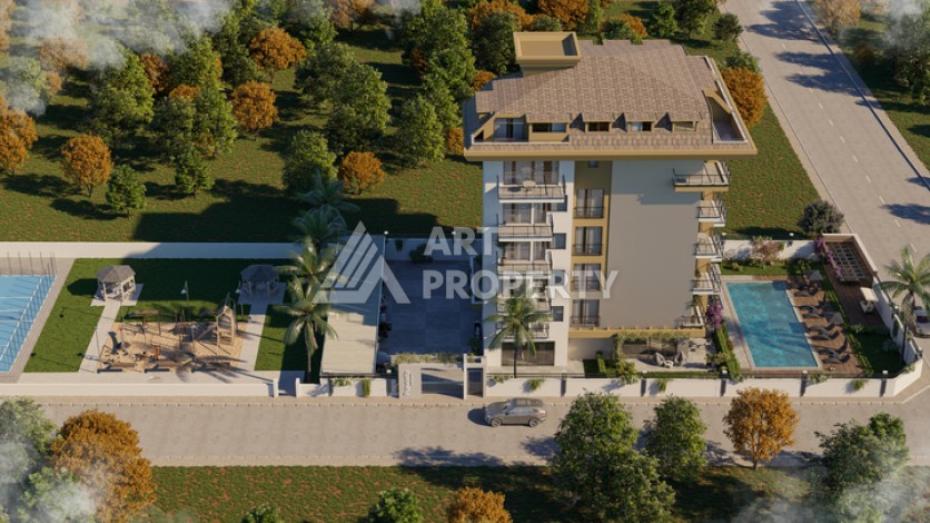 Квартиры 1+1 и дуплексы 2+1 и 3+1 в 200 метрах то моря в районе Кестель. - Ракурс 6