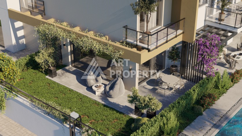 Квартиры 1+1 и дуплексы 2+1 и 3+1 в 200 метрах то моря в районе Кестель. - Ракурс 13