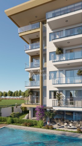 Квартиры 1+1 и дуплексы 2+1 и 3+1 в 200 метрах то моря в районе Кестель. - Ракурс 17