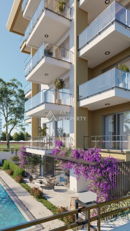 Квартиры 1+1 и дуплексы 2+1 и 3+1 в 200 метрах то моря в районе Кестель. - Ракурс 21