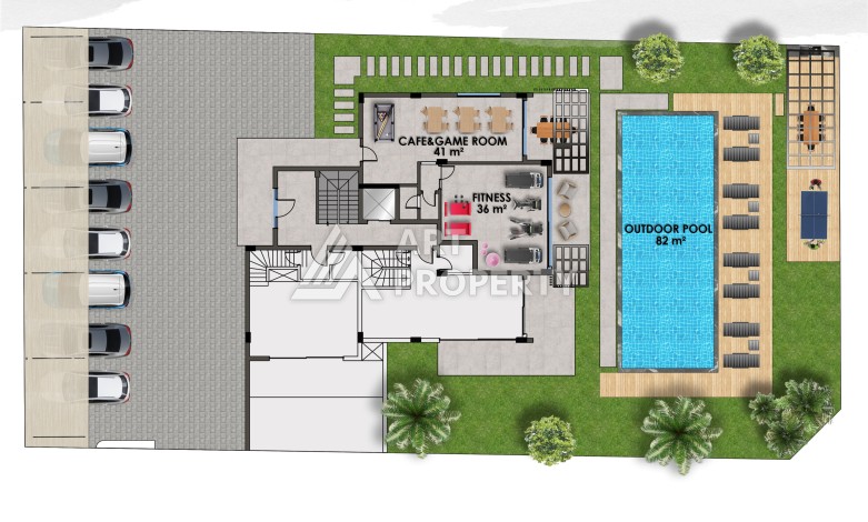 Квартиры 1+1 и дуплексы 2+1 и 3+1 в 200 метрах то моря в районе Кестель. - Ракурс 27