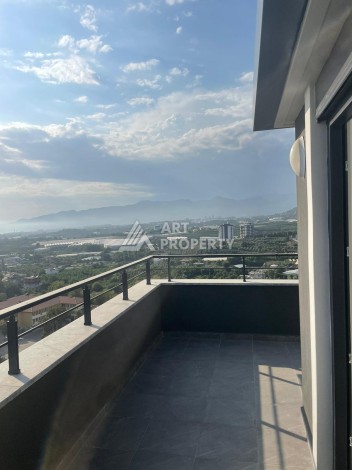 Двухуровневые апартаменты 2+1 с панорамным видом на море и крепость Алании. - Ракурс 5