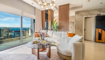 Двухуровневая квартира 2+1 с видом на море, 110 кв.м. Махмутлар, Алания - Ракурс 1