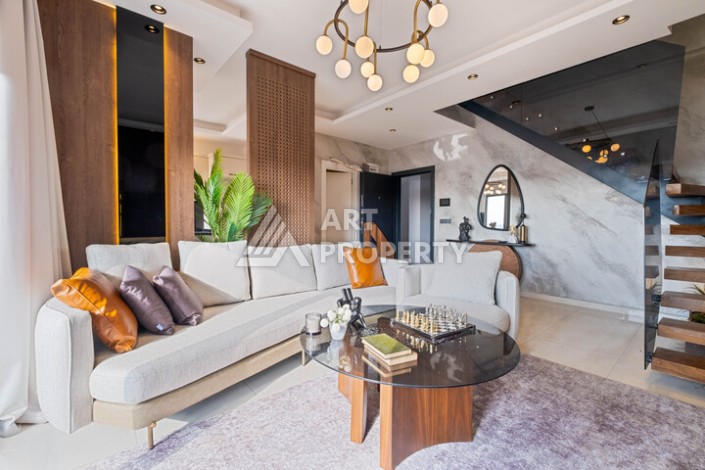 Двухуровневая квартира 2+1 с видом на море, 110 кв.м. Махмутлар, Алания - Ракурс 3