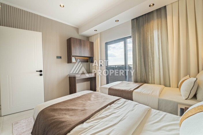 Двухуровневая квартира 2+1 с видом на море, 110 кв.м. Махмутлар, Алания - Ракурс 6