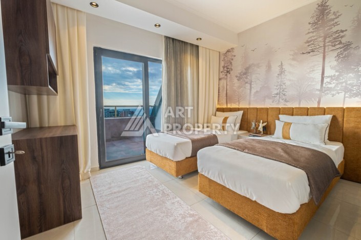 Двухуровневая квартира 2+1 с видом на море, 110 кв.м. Махмутлар, Алания - Ракурс 10