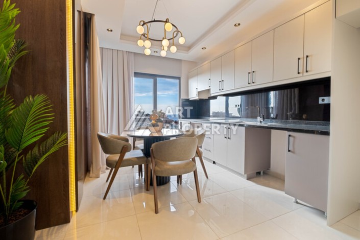 Двухуровневая квартира 2+1 с видом на море, 110 кв.м. Махмутлар, Алания - Ракурс 12