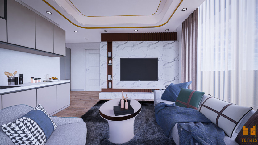 Новый инвестиционный проект на стадии котлована в районе Авсаллар, Алания 50-130 м2 - Ракурс 6