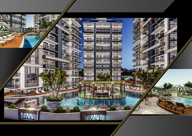 Апартаменты 1+1 на завершающем этапе строительства в одном из лучших комплексов Махмутлара по ценам дешевле, чем у застройщика, 56-63 м2 - Ракурс 14