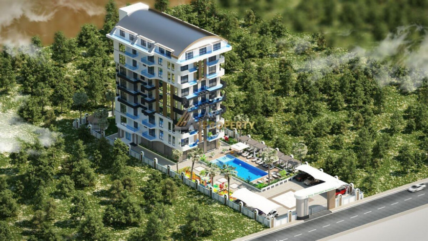 Новый инвестиционный проект на стадии котлована в районе Авсаллар, Алания 50-130 м2 - Ракурс 12