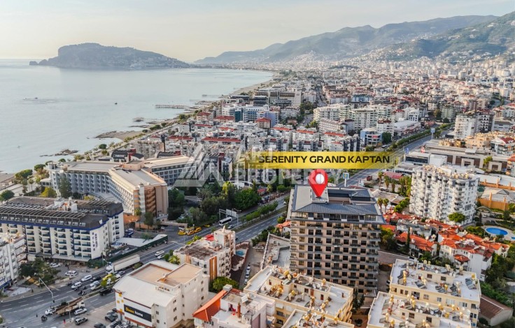 Апартаменты 1+1 с панорамным видом на море и крепость Алании в современном комплексе премиум-класса в районе Тосмур. - Ракурс 0