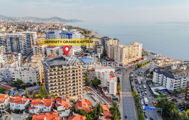 Апартаменты 1+1 с панорамным видом на море и крепость Алании в современном комплексе премиум-класса в районе Тосмур. - Ракурс 1
