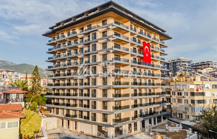 Апартаменты 1+1 с панорамным видом на море и крепость Алании в современном комплексе премиум-класса в районе Тосмур. - Ракурс 4