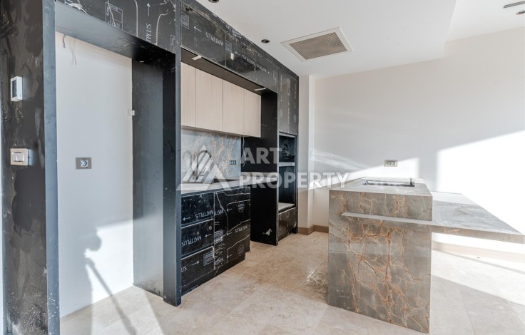 Апартаменты 1+1 с панорамным видом на море и крепость Алании в современном комплексе премиум-класса в районе Тосмур. - Ракурс 6