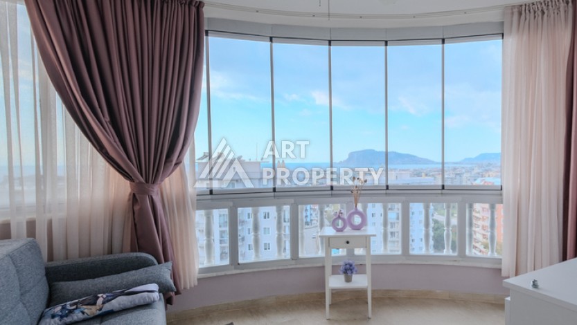 Просторная квартира 2+1 с видом на море и крепость Аланьи в районе Тосмур - Ракурс 0