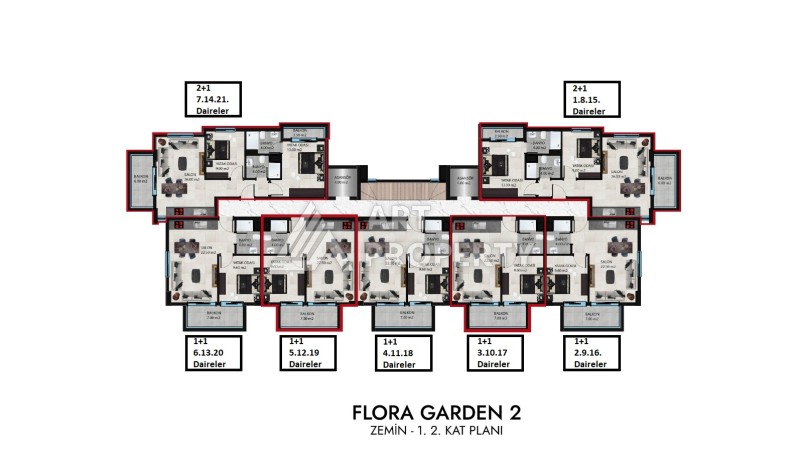 Квартира 1+1 в новой резиденции в районе Оба, 44 кв.м. - Ракурс 3