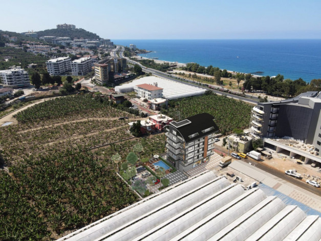 Новый проект на стадии котлована в экологичесом районе Алании, Каргыджак. - Ракурс 2