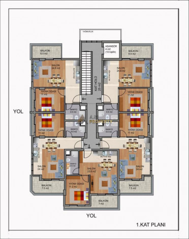 Новый проект на стадии котлована в экологичесом районе Алании, Каргыджак. - Ракурс 7