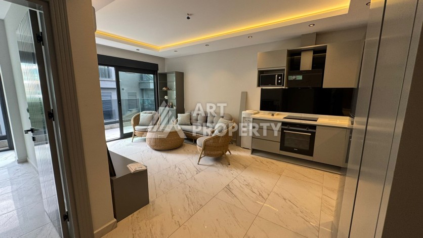 Квартира 1+1 с видом на море, 60 м² в Каргыджаке, Алания. - Ракурс 1