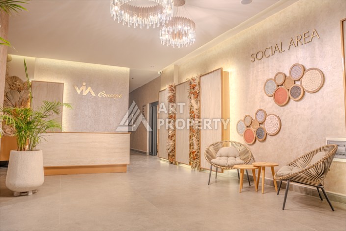 Квартира 1+1 с видом на море, 60 м² в Каргыджаке, Алания. - Ракурс 23