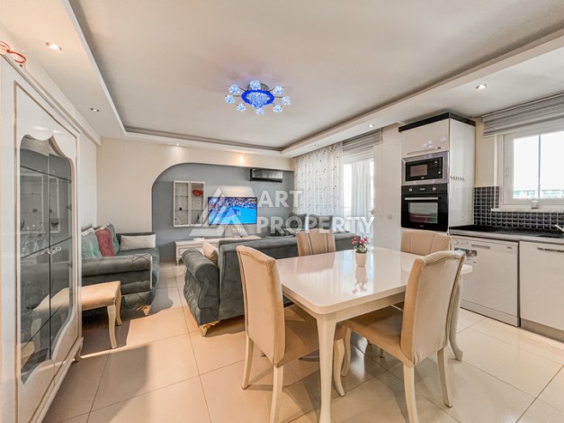 Квартира 1+1 с боковым видом на море в Махмутларе в 600 метрах от пляжа - Ракурс 3