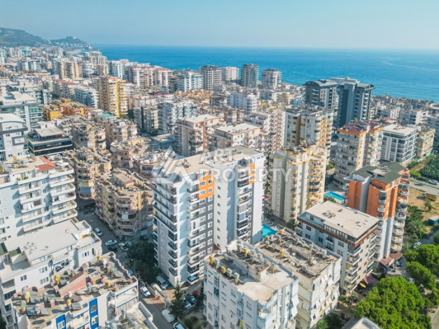 Квартира 1+1 с боковым видом на море в Махмутларе в 600 метрах от пляжа - Ракурс 20