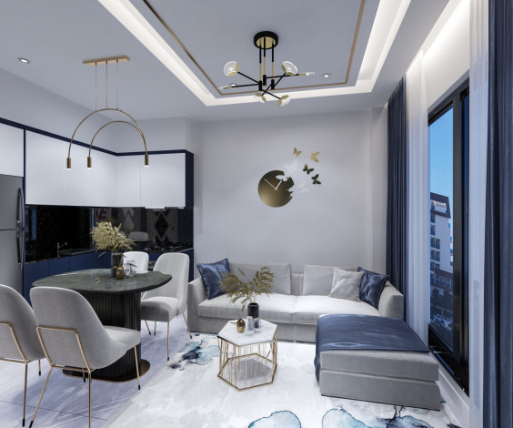 Новый инвестиционный проект у моря в районе Кестель! Различные планировки, 45-170 м2 - Ракурс 2