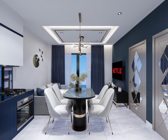 Новый инвестиционный проект у моря в районе Кестель! Различные планировки, 45-170 м2 - Ракурс 3