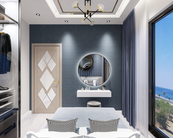 Новый инвестиционный проект у моря в районе Кестель! Различные планировки, 45-170 м2 - Ракурс 5