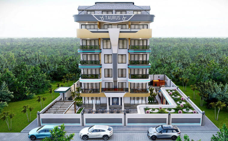 Новый инвестиционный проект у моря в районе Кестель! Различные планировки, 45-170 м2 - Ракурс 10